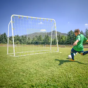 Costway 2-in-1 Kids Football Rebounder & Goal Angle-Adjustable Football Training Net