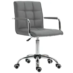 Vinsetto Mid Back Home Office Chair Swivel Computer Chair with Armrests, Grey