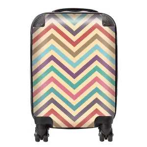 Geometric Vintage Colored Chevron Pattern Suitcase - Mini Cabin