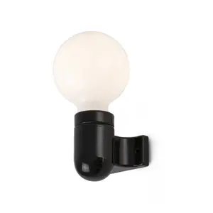 Luminosa Sera Globe Wall Lamp Black 1 Light E27