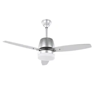 Ceiling Fan with Light Silver MLAVA