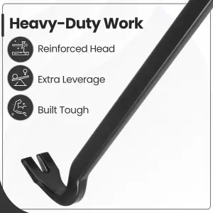 Hardys 36" Wrecking Crow Bar - Steel Utility Crowbar, Swan Neck with Chisel End, Floorboard, Nail Puller, Lever, Pry, Break