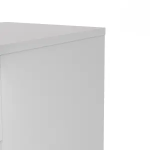 Esla High gloss white 5 Drawer Chest of drawers (H)1100mm (W)400mm (D)500mm