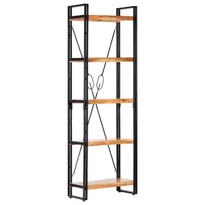 Berkfield 5-Tier Bookcase 60x30x180 cm Solid Acacia Wood