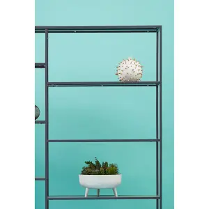 Interiors By Premier Stylish Grey Metal Multi Shelf Unit, Practical Design Corner Shelf Unit, Multi Level Narrow Shelving Unit