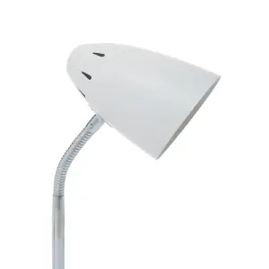 Interiors by Premier Matte White Desk Lamp, Adjustable Living Room Desk Lamp,  Minimalistic Desk Lamp for Reading & Writing