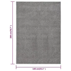 Rug Short Pile 140x200 cm Grey