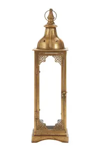 Interiors by Premier Reza Gold Finish Small Lantern