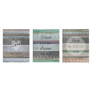 Maison by Premier Positive Typography Wall Plaques - Set of 3