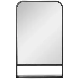 HOMCOM Rectangle Wall Mirror with Shelf 86 x 53 cm, for Living Room, Bedroom