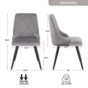 Clocher Upholstered Chair (Set of 2) Grey/Brown/Blue