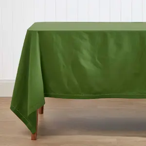 Homescapes Dark Olive Cotton Square Tablecloth 137 x 137 cm