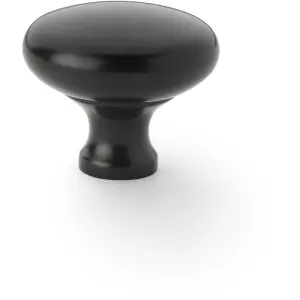 Victorian Round Door Knob - Matt Black 38mm - Kitchen Cabinet Pull Handle