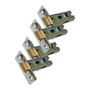 UAP 4 Sets 65mm Tubular Latch Square - Door Latches - Internal Doors Square Corners - Mortice Latch - 65mm - Evershine Brass