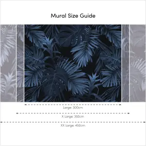 Midnight Tropics Mural In Navy (450cm x 240cm)