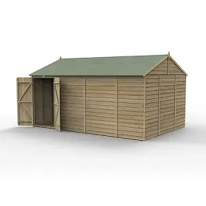 4LIFE Reverse Apex Shed 15x10 - Double Door - No Windows