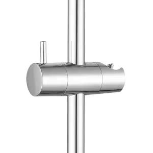 ENKI Chrome Modern Shower Slider Rail with Bracket S12