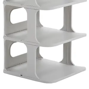 6-Tier 6-Pair Off-White Stackable Plastic Shoe Rack Shoe Storage Organizer for Closet Bedroom Entryway