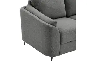 Jack 2 Seater Sofa With Metal Legs, Dark Grey Boucle Fabric