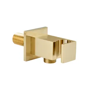 Brushed Brass Square Concealed Thermostatic Shower Valve Rainfall Set