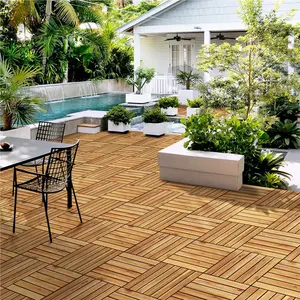 30cm L x 30cm W Interlocking Wood Deck Tile (Set of 27) (Set of 27)