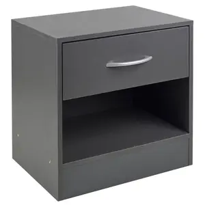 Antona 1 Drawer Bedside Table Dark Grey