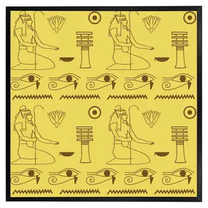 Pattern of egyptian hieroglyphics (Picutre Frame) / 30x30" / Black