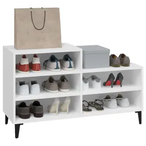 Berkfield Shoe Cabinet White 102x36x60 cm Engineered Wood