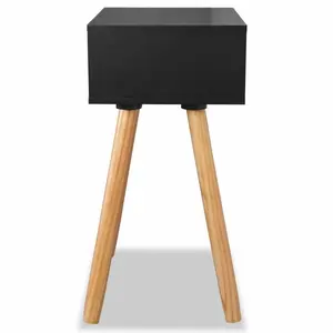 Morwenna 1 Drawer Bedside Table (Set of 2) Black