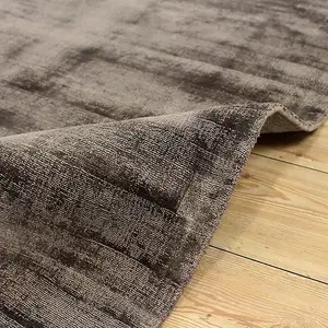 Chocolate Viscose Easy to clean Plain Handmade , Luxurious , Modern Rug for Living Room, Bedroom - 160cm X 230cm