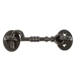 Hammer & Tongs - Ornate Cabin Hook and Eye - W125mm - Black