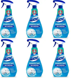 Asevi Bathroom Disinfectant Cleaning Spray, Antibacterial Spray, Mould Spray, Bathroom Spray, 750ml (Pack of 6)