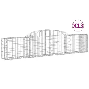 Berkfield Arched Gabion Baskets 13 pcs 300x30x60/80 cm Galvanised Iron