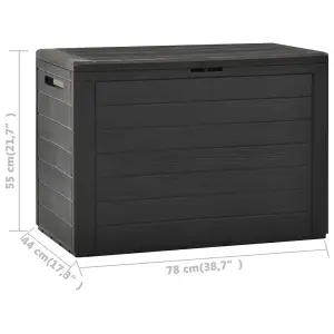 Berkfield Garden Storage Box Anthracite 78x44x55 cm