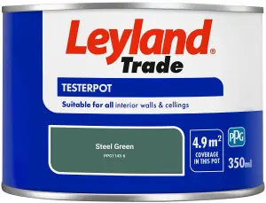 Leyland Trade Vinyl Matt Walls & Ceilings Emulsion Paint Steel Green (PPG1143-6) 350ml Tester