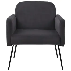 Beliani Modern Armchair NARKEN Velvet Grey