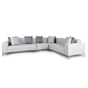 Emelda Grace Cloud Rectangle Corner Sofa - Right Hand - Grey