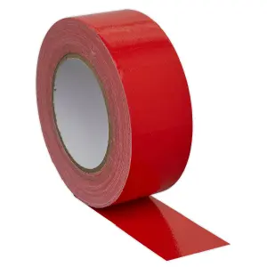 Sealey Duct Tape 50mm x 50m Red Gloss Finish Moisture Resistant Seal DTR