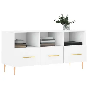 Berkfield TV Cabinet White 102x36x50 cm Engineered Wood