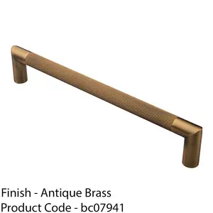 Mitred Reeded Door Pull Handle - 320mm x 20mm - 300mm Centres Antique Brass