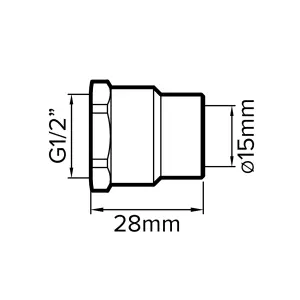 Flomasta Copper Pipe fitting coupler (Dia)15mm