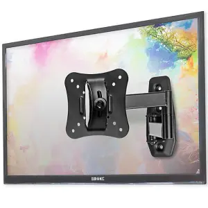 Duronic TVB0920 Full Range TV Bracket, Swivel and Tilt Wall Mount with VESA 100x100 for Flat Screen Television Screen 13-30"