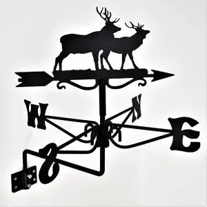 Mini Stag Weathervane - Steel - L38 x W38 x H54 cm - Black