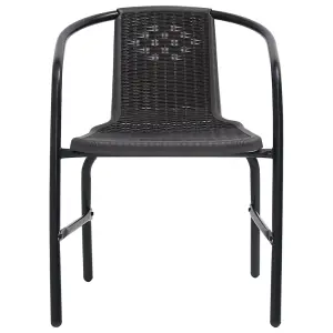 Berkfield Garden Chairs 6 pcs Plastic Rattan and Steel 110 kg