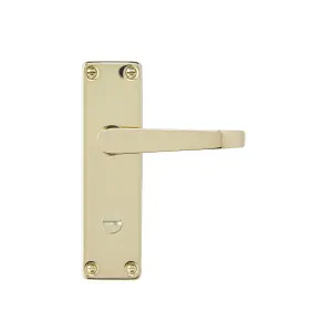 Colours Arsk Polished Brass effect Steel Straight Bathroom Door handle (L)101mm