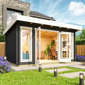 Lasita Dorset 2 Summer House - 3.9m x 3m - Modern Style Garden Log Cabin Double Glazed