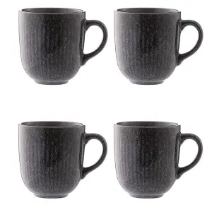 Mason Cash Set of 4 Reactive Linear Mug 400ml Black