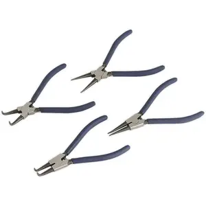 Premium 4 Piece Circlip Pliers Set with Spring Loaded Jaws