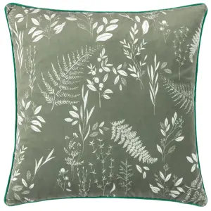 furn. Fearne Printed Velvet Feather Rich Cushion