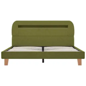 Berkfield Bed Frame with LED Green Fabric 135x190 cm 4FT6 Double